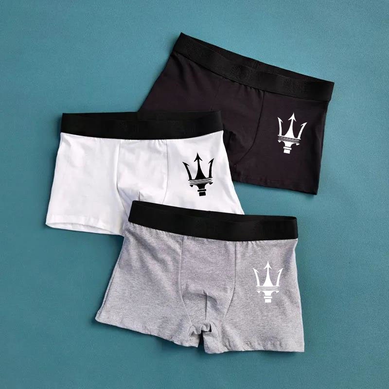 【พร้อมส่ง】Maserati กางเกงชั้นในผ้าฝ้ายเอวยางยืดพิมพ์ลายตัวอักษรแฟชั่นผู้ชาย