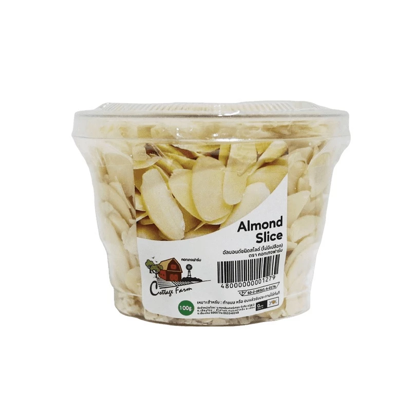 อัลมอนด์สไลด์ (ไม่มีเปลือก) ขนาด 100g. ตราคอทเทจฟาร์ม หยกออนไลน์