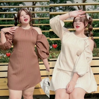 ชุดเดรส เว้าไหล่ plus-size