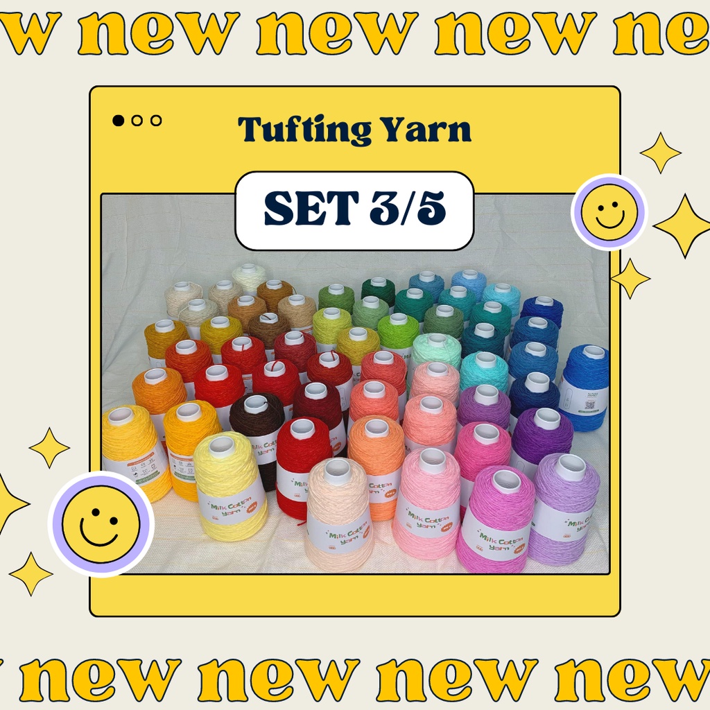 3/5 ไหมพรมคอตตอนนม 4ply ✦ Tufting yarn ✦