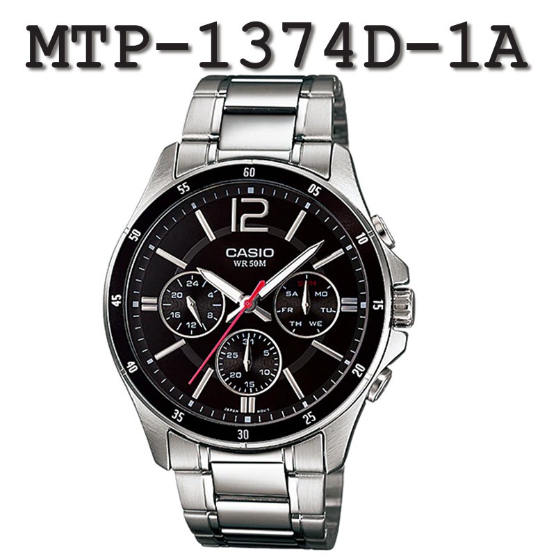 casio MTP-1374D-1A MTP-1375D MTP-1375L นาฬิกาข้อมือสแตนเลสแท้ ประกัน 1 ปี MTP-1374