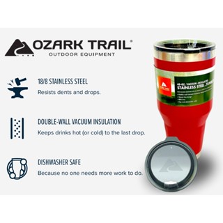 ขวดน้ำ ขวดน้ำ Ozark Trail Tumbler 40oz  Jumbo Size แก้วเก็บความเย็นยาวนาน 18-24 ชม. ขนาดใหม่จุได้เต็มที่ในแก้วเดียว