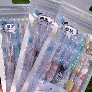6 ชิ้น ชุดปากกาเจล Sanrio ปากา ปากกาลายการ์ตูน อุปกรณ์การเรียน สีดํา 0.5 มม