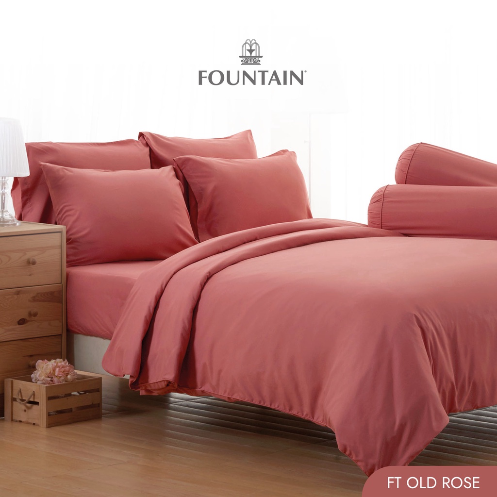 Fountain FT Old rose รุ่น Color สีพื้น โทนโอลด์โรส นุ่มสบายด้วยชุดเครื่องนอนฟาวน์เทน ผ้าปู ผ้าปูที่นอน ผ้านวม