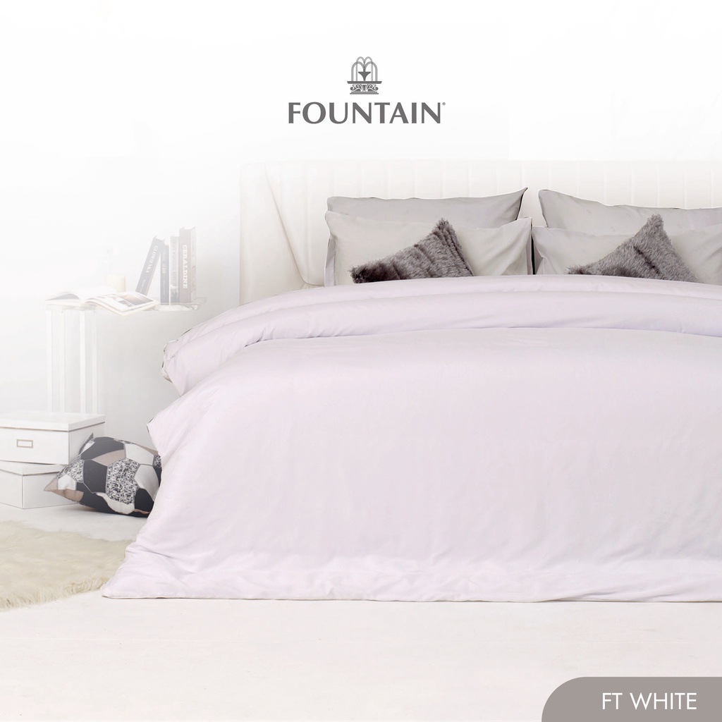 Fountain FT White รุ่น Color of life สีพื้นโทนสีขาวสัมผัสนุ่มลื่นสบายด้วยชุดเครื่องนอนฟาวน์เทน ผ้าปู