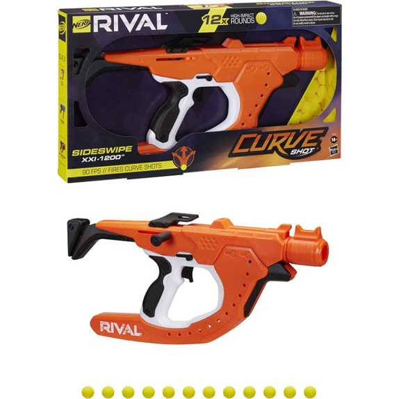 Nerf Rival Curve Shot Sideswipe XXI-1200 Blaster Gun Fire Rounds to Curve Left, Right, Downward or Fire Straight