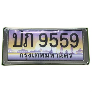 กรอบป้ายทะเบียน (ใส่โค้ด MOFEB40 ลด10%*) กรอบป้ายทะเบียนสแตนเลส ทรงสี่เหลี่ยมผืนผ้า / คางหมู  แผ่นหลังเหล็ก
