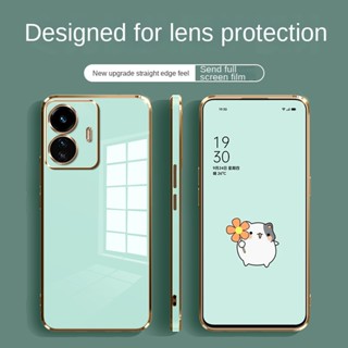 เคสซิลิโคนนิ่ม ขอบตรง หรูหรา สําหรับ Realme C53 C55 C30s C30 9 Pro + Plus Realme9Pro