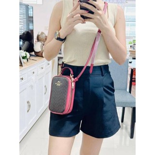 กระเป๋าใส่โทรศัพท์ NEW CF368 Eva Phone Crossbody In Colorblock Signature Canvas