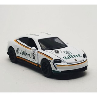 Majorette Porsche Taycan Turbo S - Vaillant no.6 White ล้อ 6SB Scale 1/63 (8cm) ไม่มี package