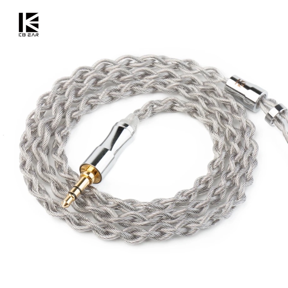 Kbear Chord 6N Graphene +4N OFC Silver-plated Mixedly Braidedอัพเกรดสาย MMCX/2Pin Connector หูฟังลวด