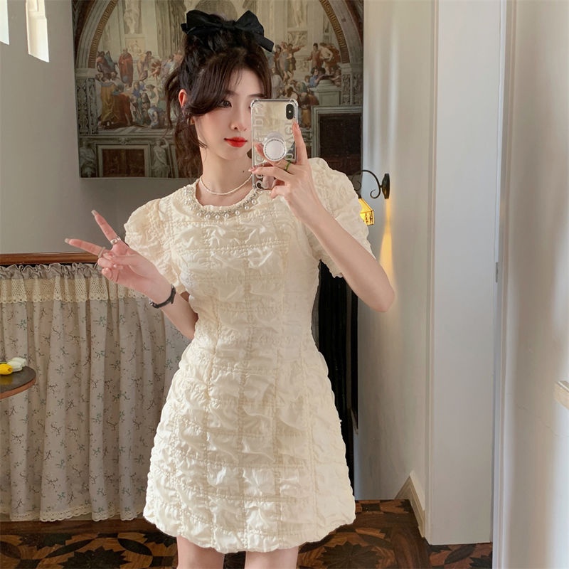 🔥Dress​ เดรสไหมพรมกระดุมหน้า ตัดขอบสีแนวชาแนลลุคคุณหนูสุดๆ