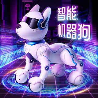 #เด็กชอบเล่น【พร้อมส่ง】Robot Dog Intelligent Dialogue Robot Electric Electronic Puppy Can Walk and Call High-tech Childre