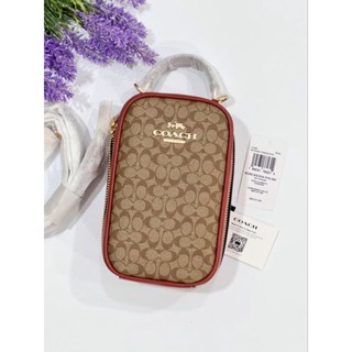 🥳NEW COACH Eva Phone Crossbody In Blocked Signature Canvas