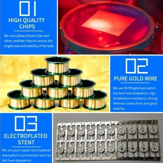 LED High Power 3W หลอดไฟสี DC 2.8 V - 3.4 V