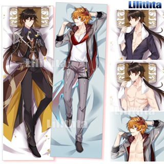 หมอนอนิเมะ ปลอกหมอนพิมพ์ลายการ์ตูน Dakimakura Genshin Impact Zhongli Tartaglia อะนิเมะหมอน ขายปลีกและขายส่ง Amine Game Pillowcase 抱き枕 动漫抱枕