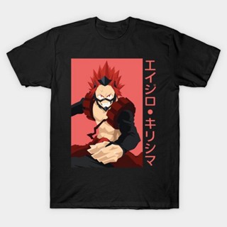 เสื้อเชิ้ตแขนสั้น เสื้อยืดไม่ต้องรีด [S-5XL] เสื้อยืด ผ้าฝ้าย พิมพ์ลาย Eijiro Kirishima(3) สําหรับผู้ชาย