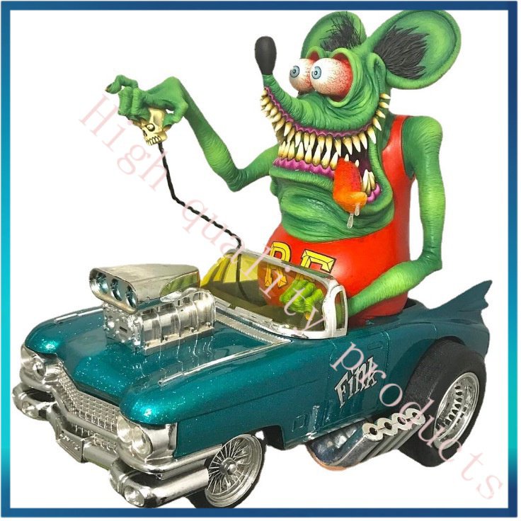 NJUU 8.5CM  Rat Fink Collectible Model Toy Action Figure Gift Halloween  Resin Crafts Statue Decorat