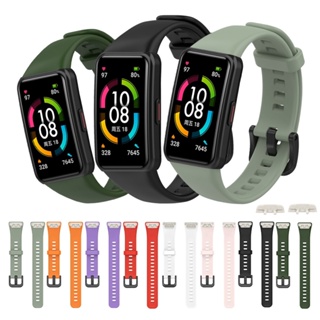 สายนาฬิกาข้อมือ ซิลิโคนนิ่ม แบบเปลี่ยน สําหรับ Huawei Band 6 Honor Band 6