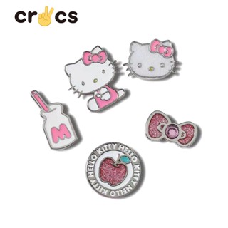 Crocs jibbitz charms หัวเข็มขัดโลหะ คุณภาพสูง รูปรองเท้าคิตตี้ ดอกไม้ เครื่องประดับแฟชั่น DIY สําหรับตกแต่ง Crocs