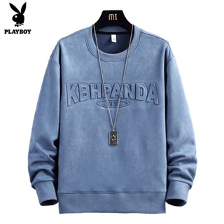 Playboy New Suede Round Neck Letter Stereo Print Sweater