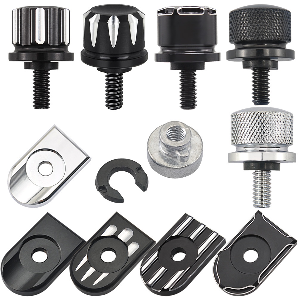 รถมอเตอร์ไซด์ Billet อลูมิเนียมด้านหลัง Fender Seat Bolt สกรู Nut Tab สําหรับ Harley XL Dyna Softail