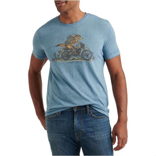 Lucky Brand เสื้อเชิ้ตคอกลมแขนสั้นผู้ชาย coyote Rider TEE