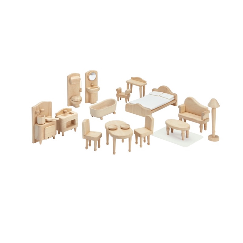 PlanToys ของเล่นไม้ 7359 Victorian Furniture Set ชุดเฟอร์นิเจอร์บ้านวิคตอเรียน เสริมพัฒนาการ สำหรับเ