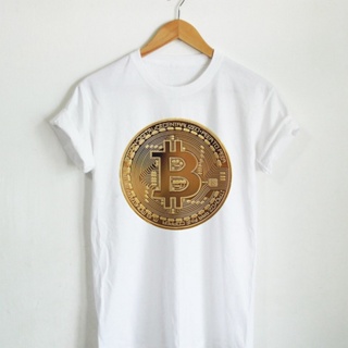 Frogg0-Shop เสื้อยืดผู้ชาย เสื้อยืดลาย บิตคอยน์ โลโก้บิตคอยน์ Bitcoin Logo เสื้อยืดสกรีน เสื้อสกรีน เสื้อยืดคอกลม แขนสั้