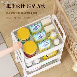 ชั้นวางรถเข็นแบบหนาพื้นห้องครัวห้องนอนหลายชั้นชั้นเก็บห้องน้ำเคลื่อนที่สำหรับทารก