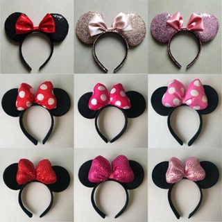 คาดผมตุ๊กตา。 Disney Mickey Hairband เลื่อมเม้าส์ Minnie Bow Headband ขายน่ารักหูกระต่ายเครื่องประดับผมของขวัญวันเด็ก