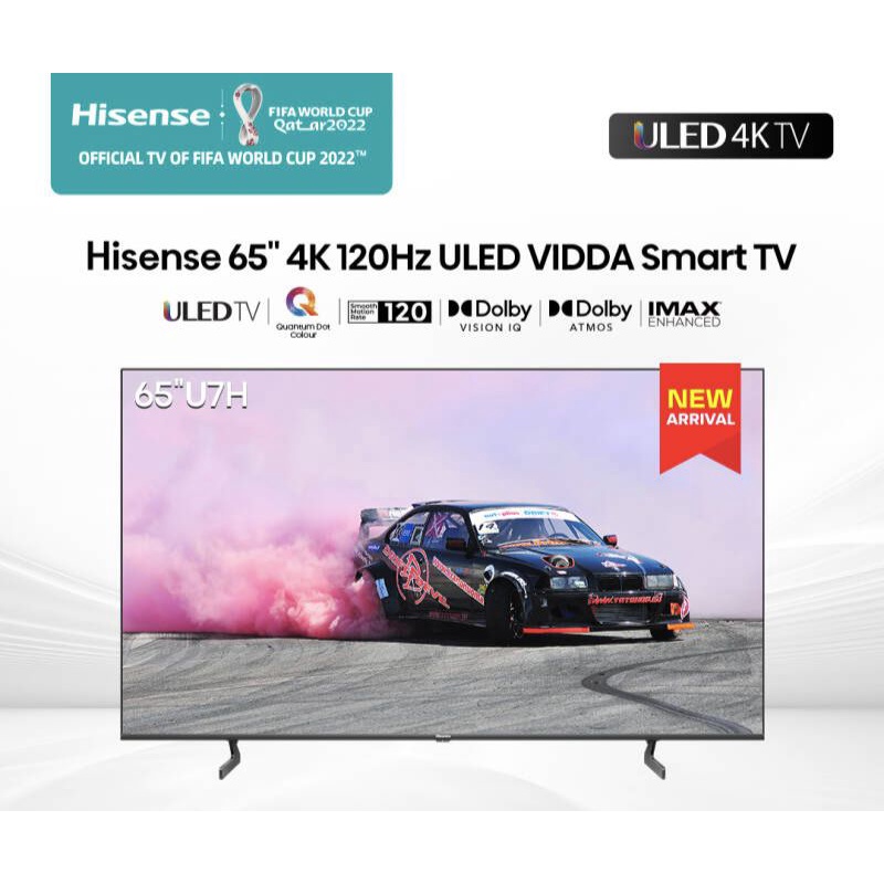 Hisense Android TV 65 นิ้ว รุ่น 65EU7H 4K 120Hz ULED VIDAA U6 Quantum Dot Colour Smart TV ราคา 10,990 บาท