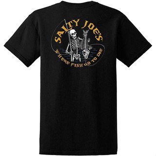 Salty Joes fishin BONES โลโก้แขนสั้น heavyweight TEE ใน REG ใหญ่และสูง