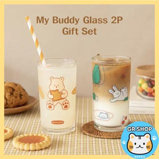 [Daily Like] My Buddy Glass 2P ชุดของขวัญ 2 ตัวเลือก / หมีเยลลี่ / ถ้วยแก้วเกาหลี / ของขวัญวันเกิด / ถ้วยแก้วน่ารัก