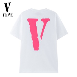 เสื้อยืดสีขาว เสื้อยืดผู้ชาย Vlone เสื้อยืด คอกลม ผ้าฝ้าย พิมพ์ลาย แฟชั่นสําหรับผู้ชาย และผู้หญิง