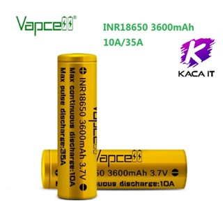 ถ่านชาร์จ 18650 Vapcell 3600mah 2 ก้อนสีทอง ถ่าน