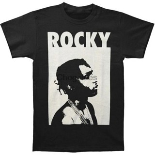 เสื้อแขนสั้น เสื้อยืดผ้าฝ้าย แขนสั้น คอกลม เสื้อเบลาส์ เสื้อยืด A$AP ร็อคกี้ ร็อคกี้