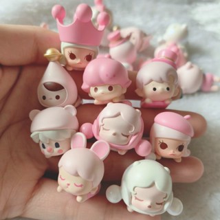 【ของแท้ พร้อมส่ง】ฟิกเกอร์ POPMART Pop Bean V5 Cherry Blossom Lying posture Cute 2 สําหรับตกแต่ง