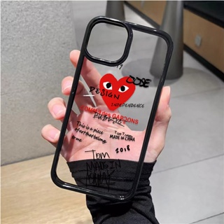 เคสโทรศัพท์มือถืออะคริลิคใส แบบแข็ง ลายฉลากหัวใจ สําหรับ iphone 14promax 11 13 12 7Plus 8 X XS Max