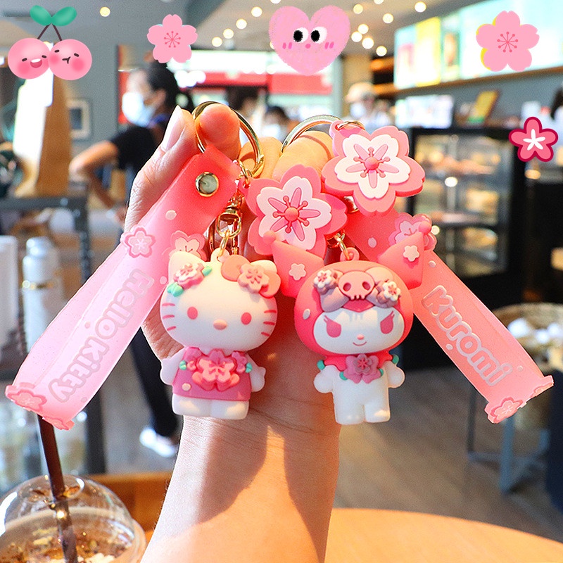 พวงกุญแจ Pvc ลายการ์ตูน Hello Kitty Kuromi Melody Cinnamoroll