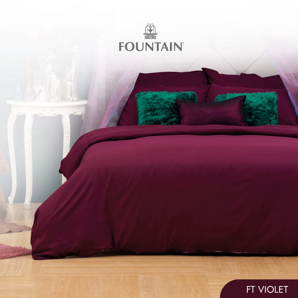 Fountain FTViolet รุ่น Color of life สีพื้นสีม่วงอมชมพูสัมผัสนุ่มลื่นสบายด้วยชุดเครื่องนอนฟาวน์เทน ผ