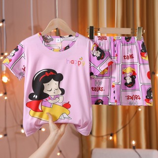 95-158 ซม. ชุดนอนเด็กชายหญิงน่ารักการ์ตูนกางเกงขาสั้นแขนสั้น…