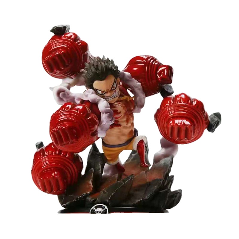 Anime One Piece Monkey D. Luffy The Island of Ghosts Group Crow Cannon Luffy 14cm Resin Statue Colle