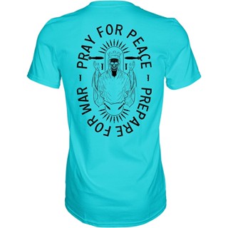 COMBAT Iron Pray for Peace เตรียมความพร้อมสำหรับเสื้อยืดแขนสั้นกราฟิกผู้ชาย War