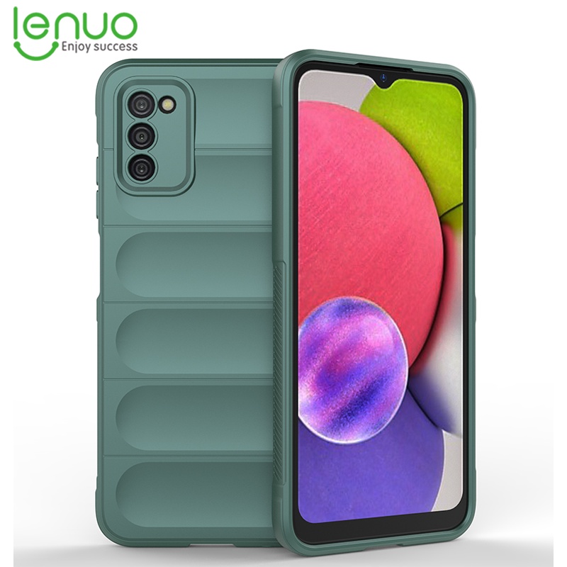 Lenuo เคสโทรศัพท์มือถือ ซิลิโคนนิ่ม กันกระแทก สีพื้น หรูหรา สําหรับ Samsung Galaxy A03 A03S A12 A22 5G M32 M12 4G