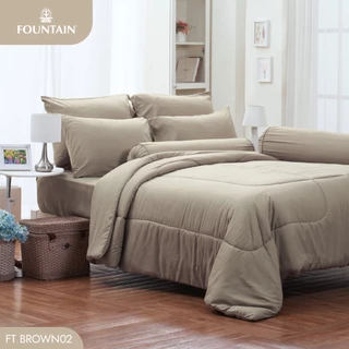 Fountain FT Brown02 รุ่น Color สีพื้น โทนน้ำตาลครีม สัมผัสนุ่มสบายด้วยชุดเครื่องนอนฟาวน์เทน ผ้าปู ผ้าปูที่นอน ผ้านวม