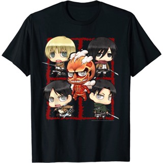 HOTAttack on Titan  👕ITEM!!Family Tee Couple Tee Adult T-Shirt Elementary School 5 Character Montage T-Shirt Summer