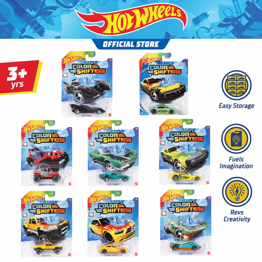 Hot Wheels COLOR SHIFTERS 1 random car ฮ็อทวีล โมเดลรถ พาหนะจำลอง ของเล่นสะสม รถของเล่น 1 คันคละแบบ (BHR15 ) TH