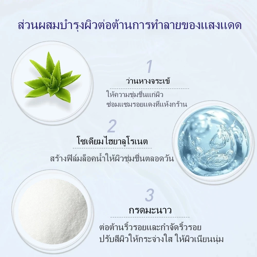 【ซื้อ 1 แถม 1】BSKM ครีมกันแดด Spf50 สำหรับผิวหน้าและผิวกาย ยูวี ครีมกันแดด ไวท์เทนนิ่ง โพรเทคชั่น รีเฟรชชิ่ง มอยส์เจอร์ไรซิ่ง สกินแคร์ 45ก thumbnail 8