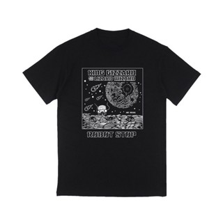 ผ้าฝ้ายแท้เสื้อยืดพรีเมี่ยม พิมพ์ลาย KING Gizard AND THE LIZARD MUSIC UNOFFICIAL STOPS-4XL